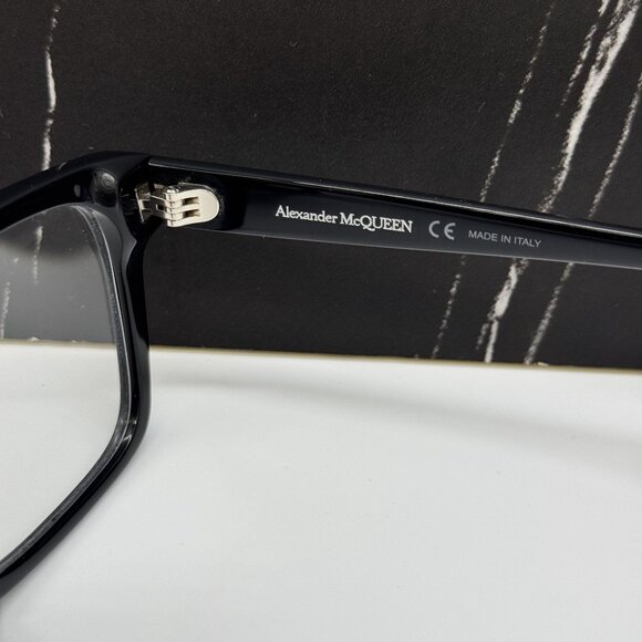 BRAND NEW ALEXANDER MCQUEEN EYEGLASSES, WOMEN BLACK EYEWEAR AM0283O 001 - Picture 8 of 9
